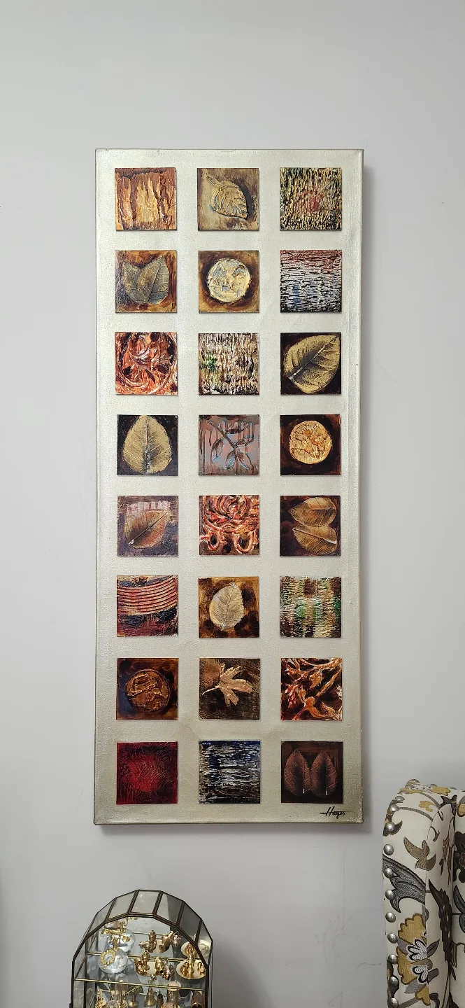 Gold Leaf Artwork - 24 Panel Canvas Print thumbnail