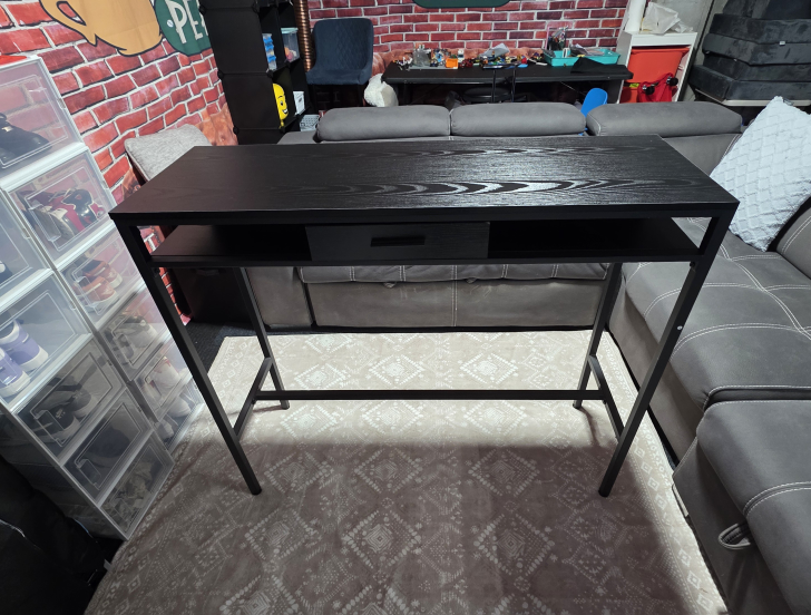 Black Stand-Up Desk with Drawer