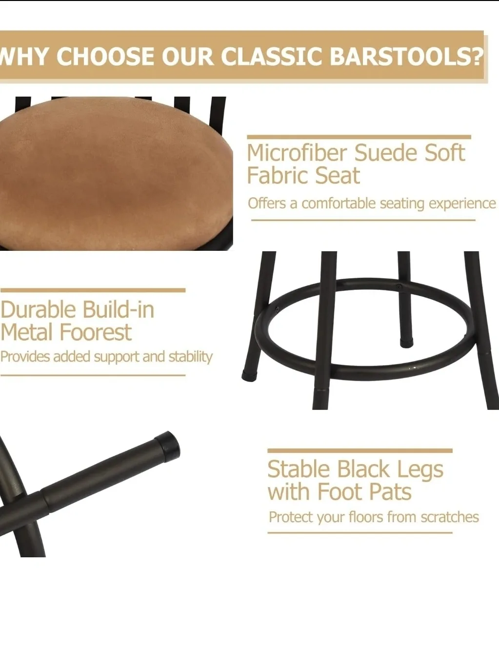 Set of two 24" Height Swivel Barstools💚 image indicator(2)