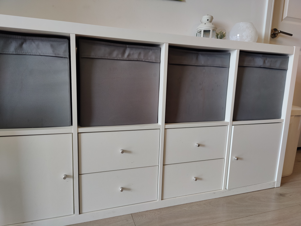 IKEA White Shelf Unit with Drawers (30 1/8 x 57 5/8")