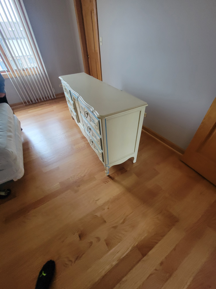 MCM dresser with mirror and head board - photo 2
