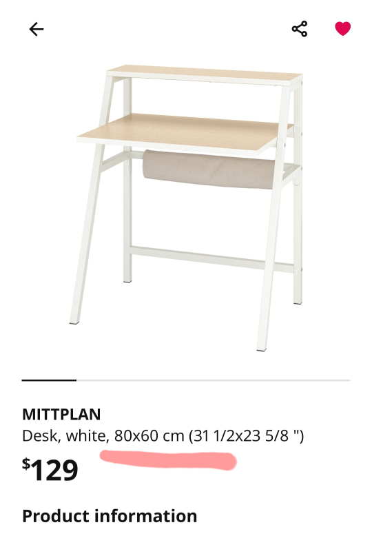 IKEA MITTPLAN Desk - completely new!! - photo 4
