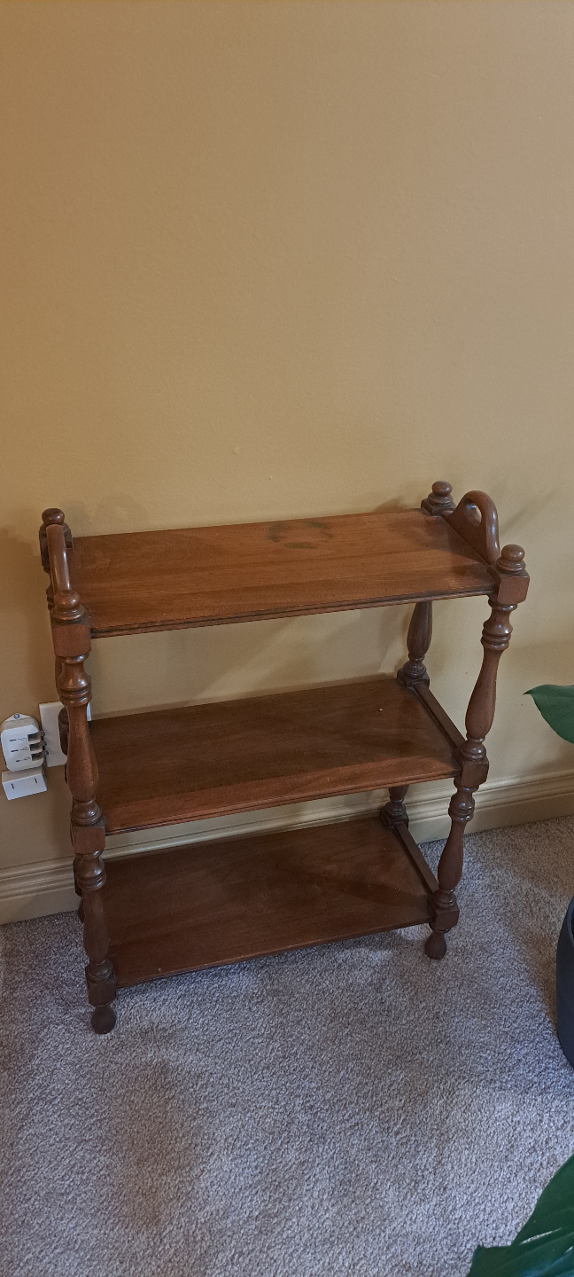 Vintage Wooden Three-Tier Serving Cart - photo 2