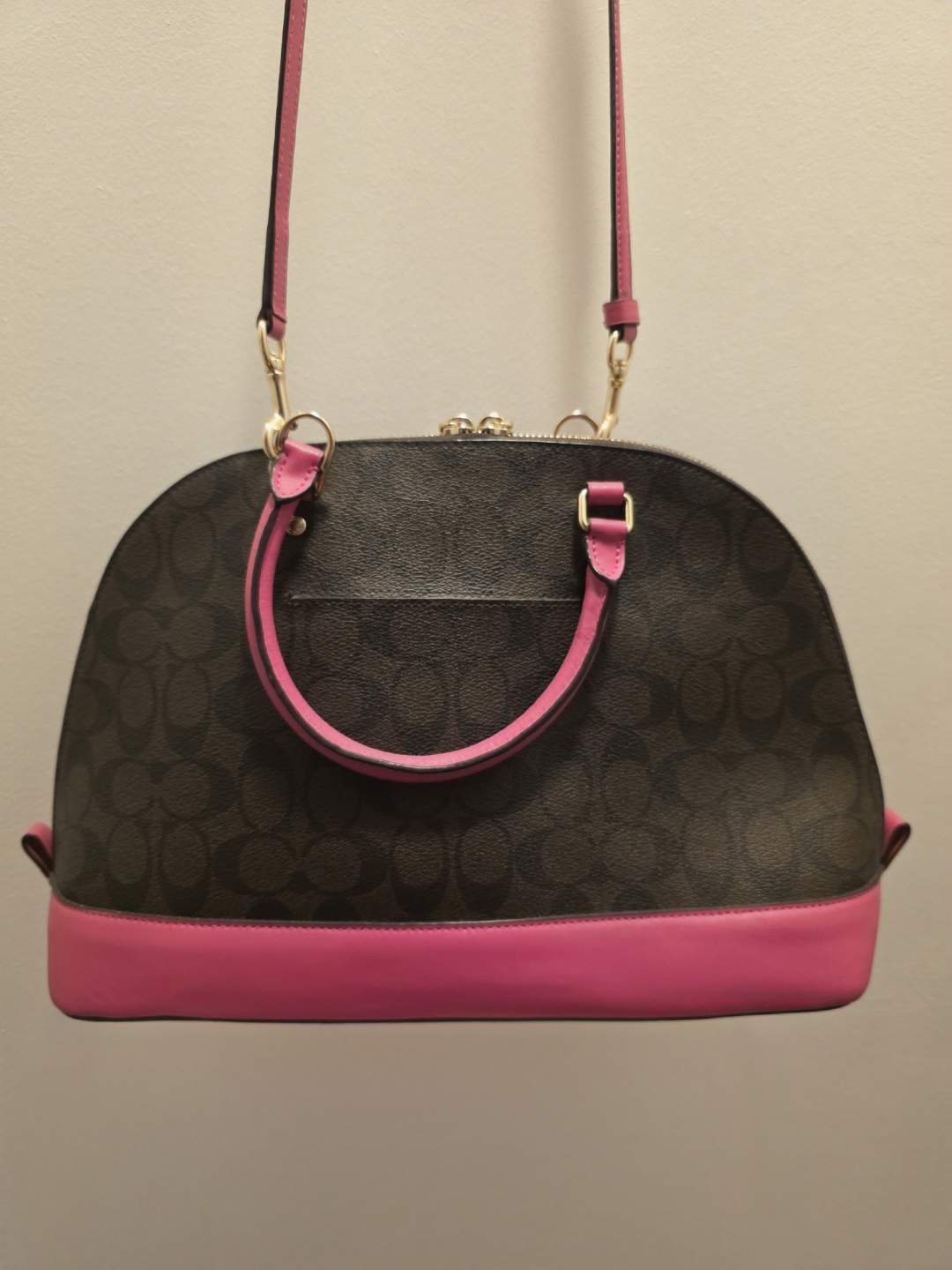 Coach Dome Satchel - Brown Signature Canvas with Pink Accents - photo 2
