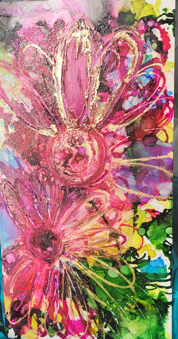 Set of 5 Original Alcohol Ink Paintings