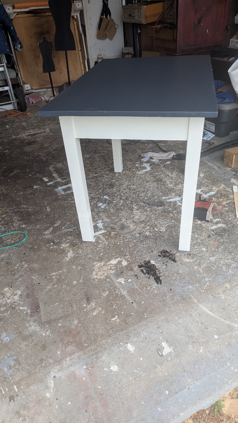 Painted Farmhouse Table with Drawer - photo 3