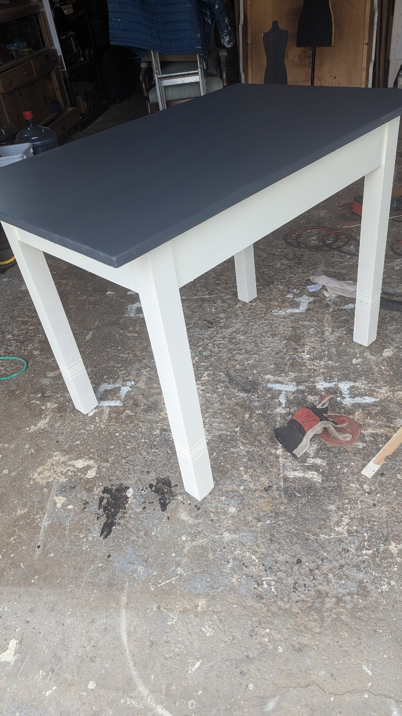 Painted Farmhouse Table with Drawer - photo 4