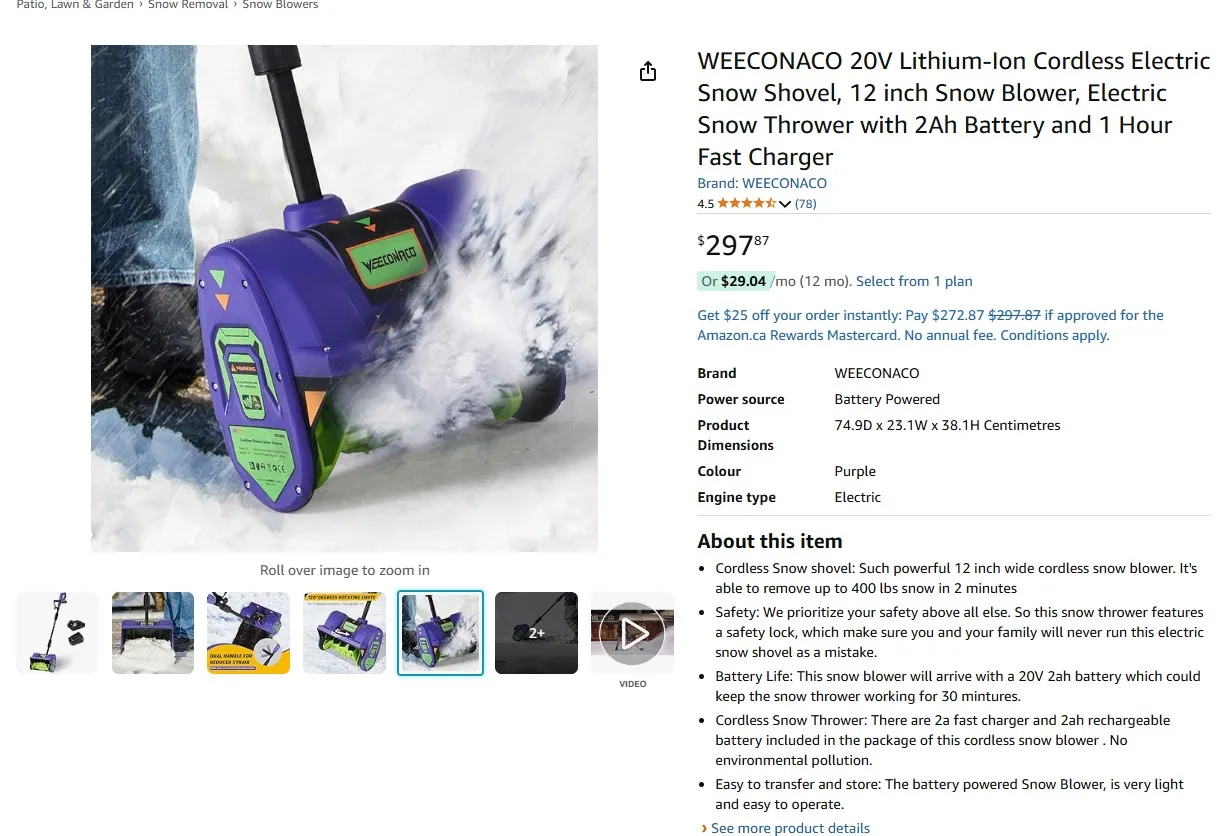 Brand New 20V Cordless Electric Snow Shovel image indicator(6)