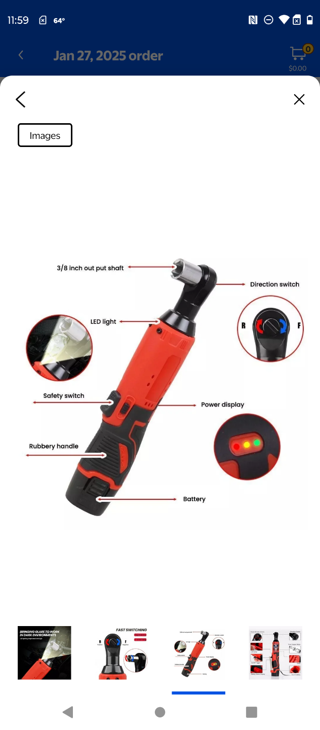 Cordless Right Angle Wrench with LED Light and Attachments - photo 2