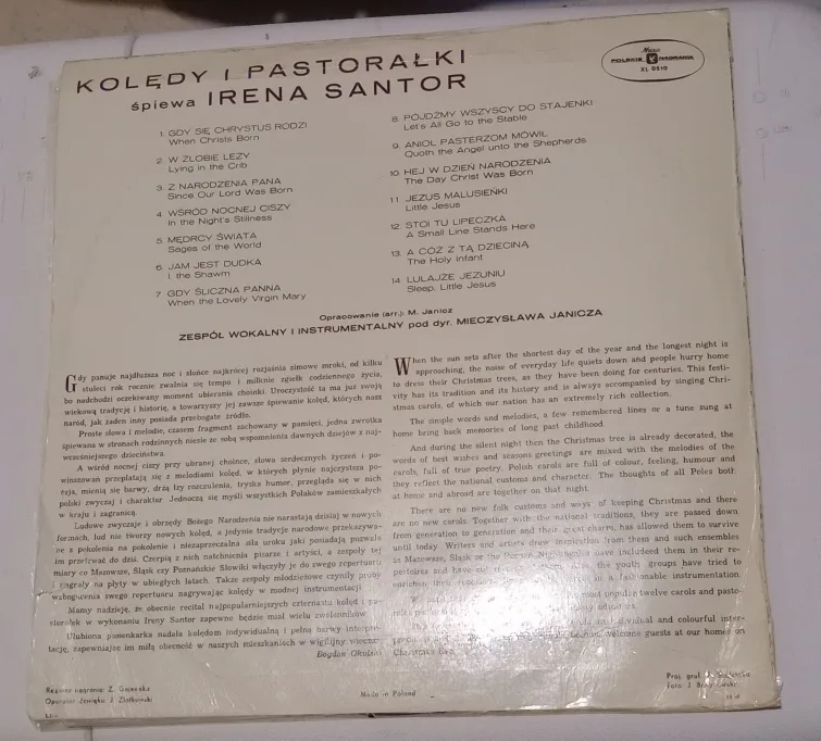 Vintage Polish Christmas Record - Irena Santos - Płyta Winelowa image indicator(2)