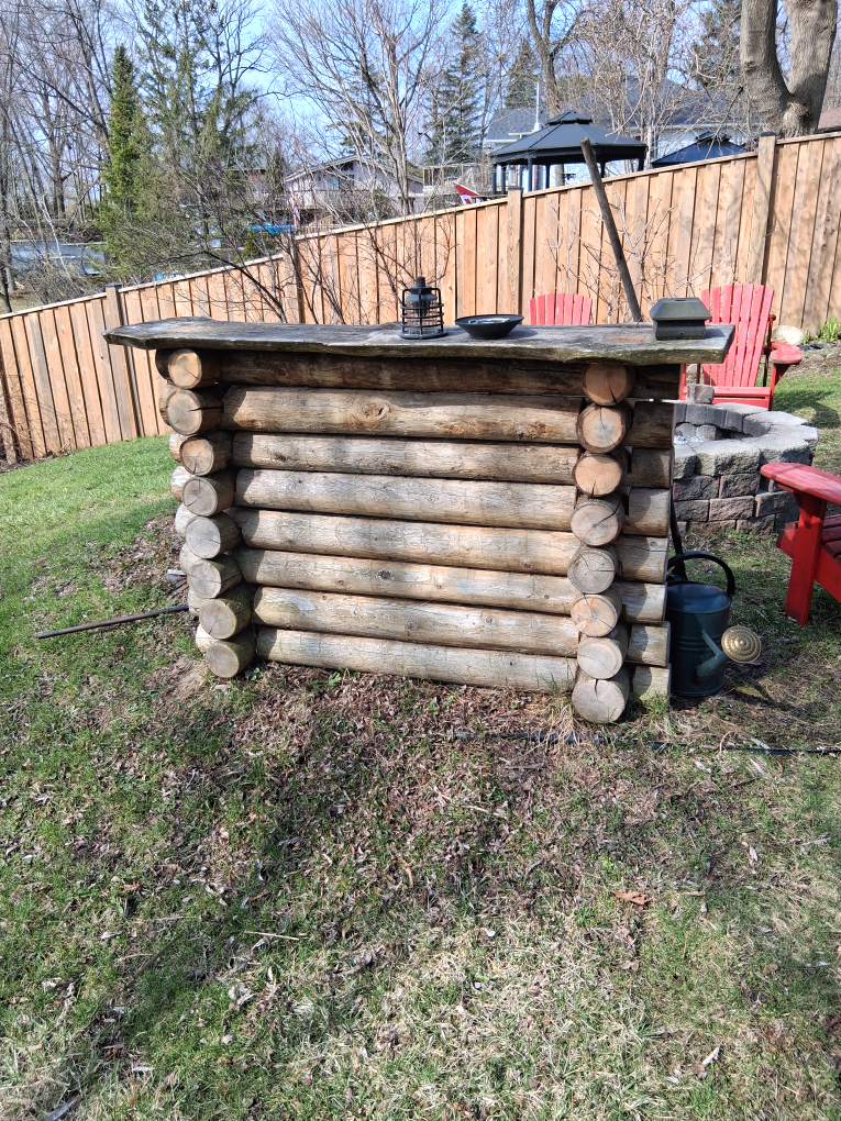 Rustic Log Bar/Outdoor Counter