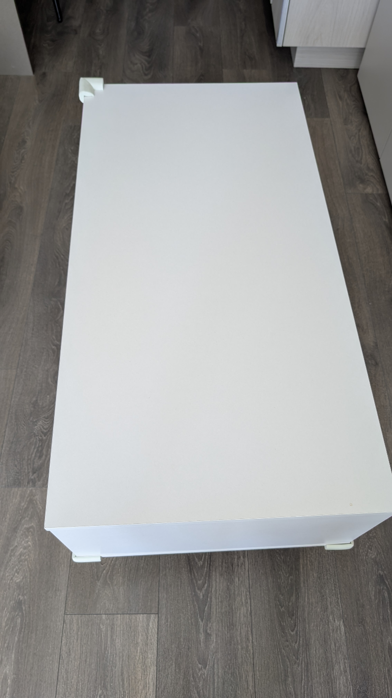 Retro White Coffee Table with Open Shelving - photo 3