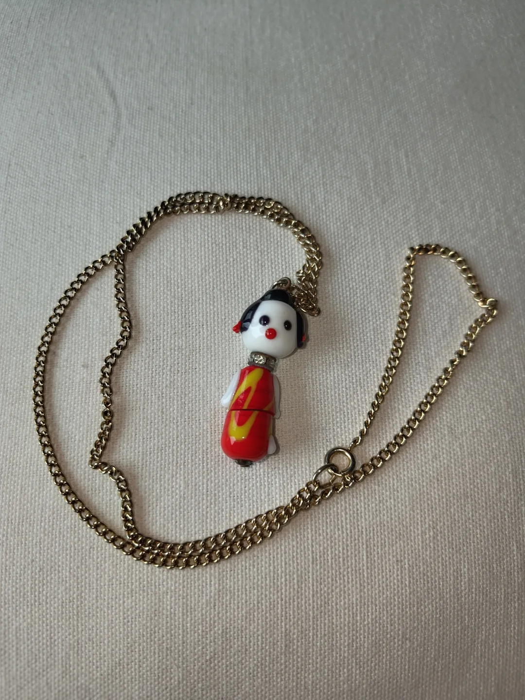 Vintage 1960s Geisha Pendant Necklace thumbnail