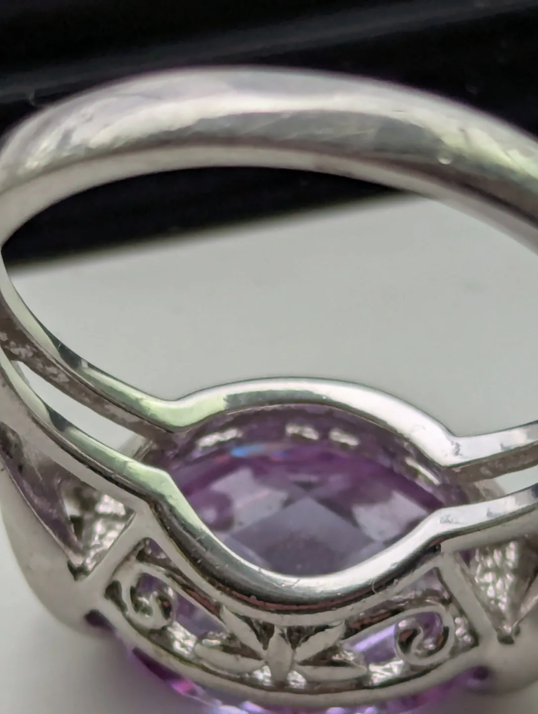 Purple Gemstone & Diamond Accent Ring - Sterling Silver image indicator(4)