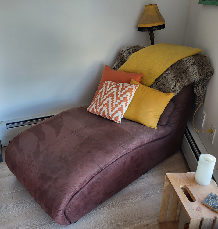 Brown Suade Chaise Lounge - photo 2