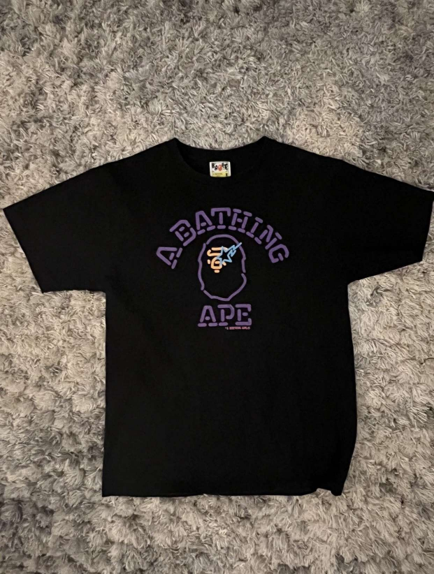 A Bathing Ape Bape College Tee Black Medium