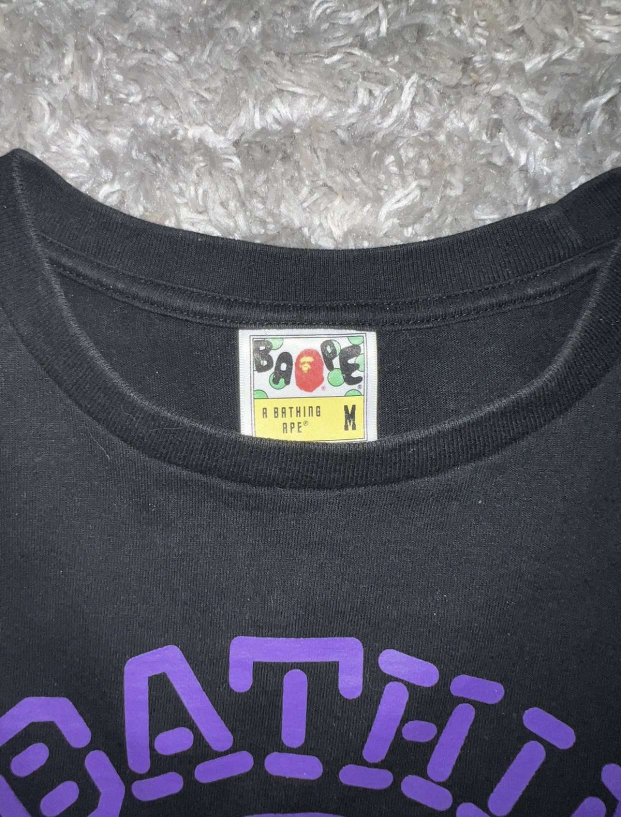 A Bathing Ape Bape College Tee Black Medium - photo 4
