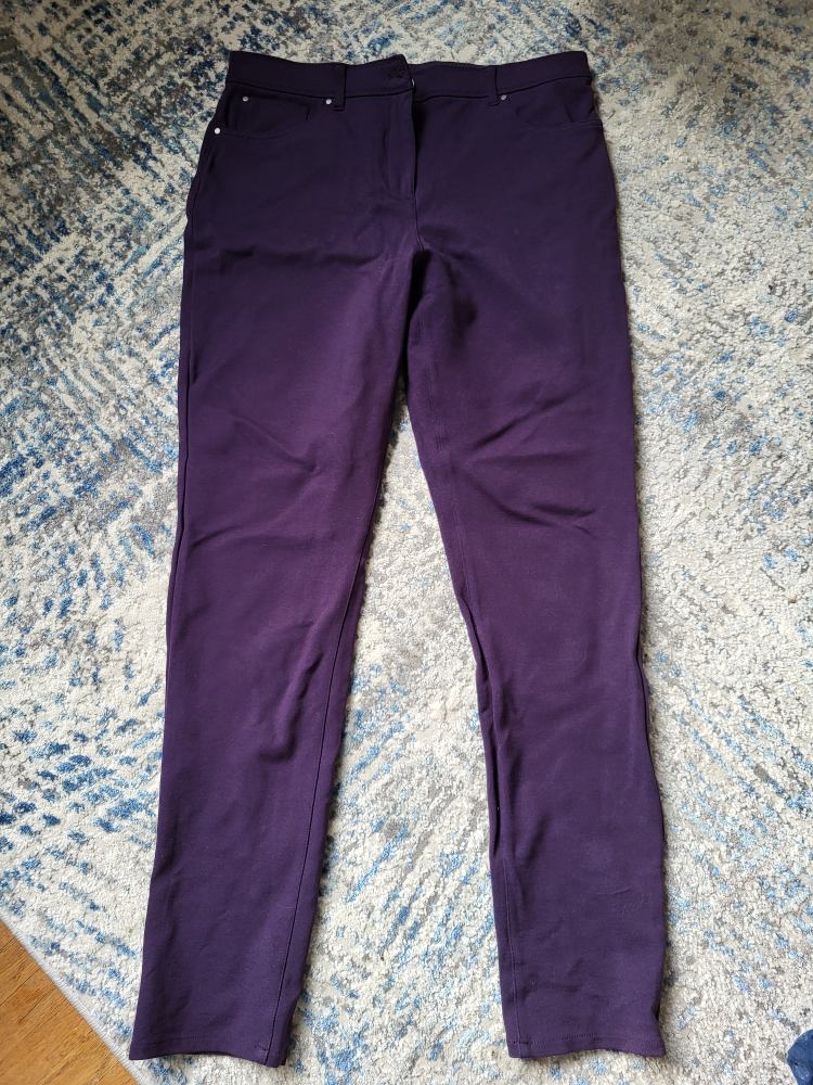 Women's Purple Size L Tall Pull-On Pants