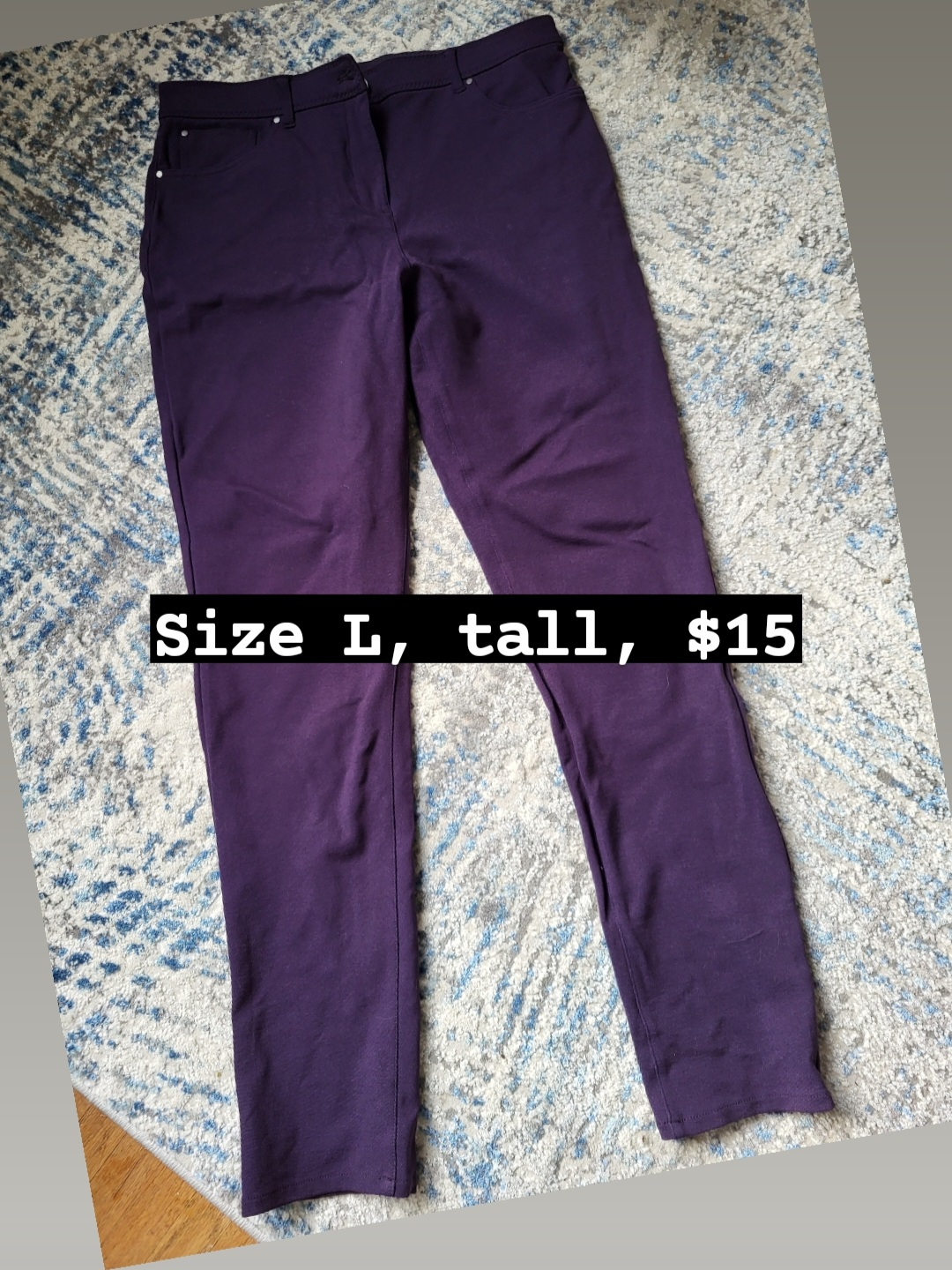 Women's Purple Size L Tall Pull-On Pants - photo 2