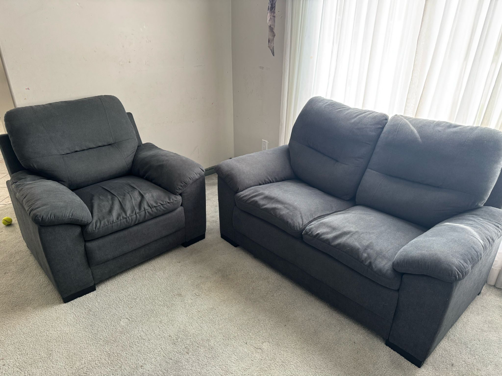 Dark Grey Loveseat and Armchair Set