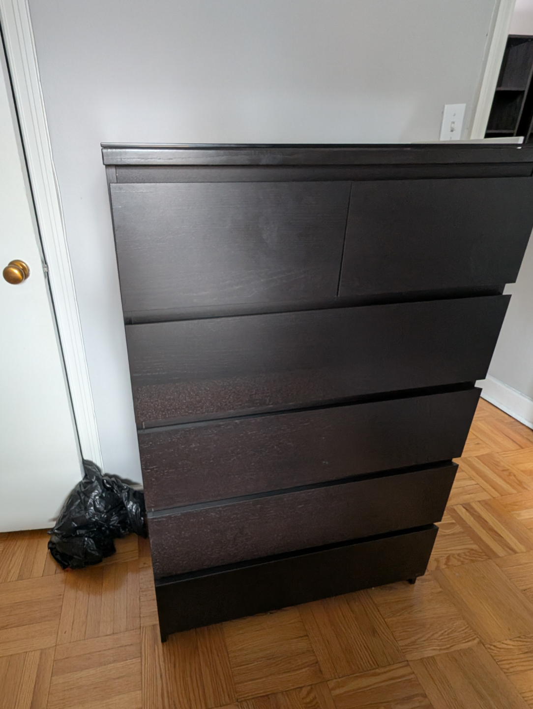 IKEA MALM 5-Drawer Chest - Black-Brown - photo 2