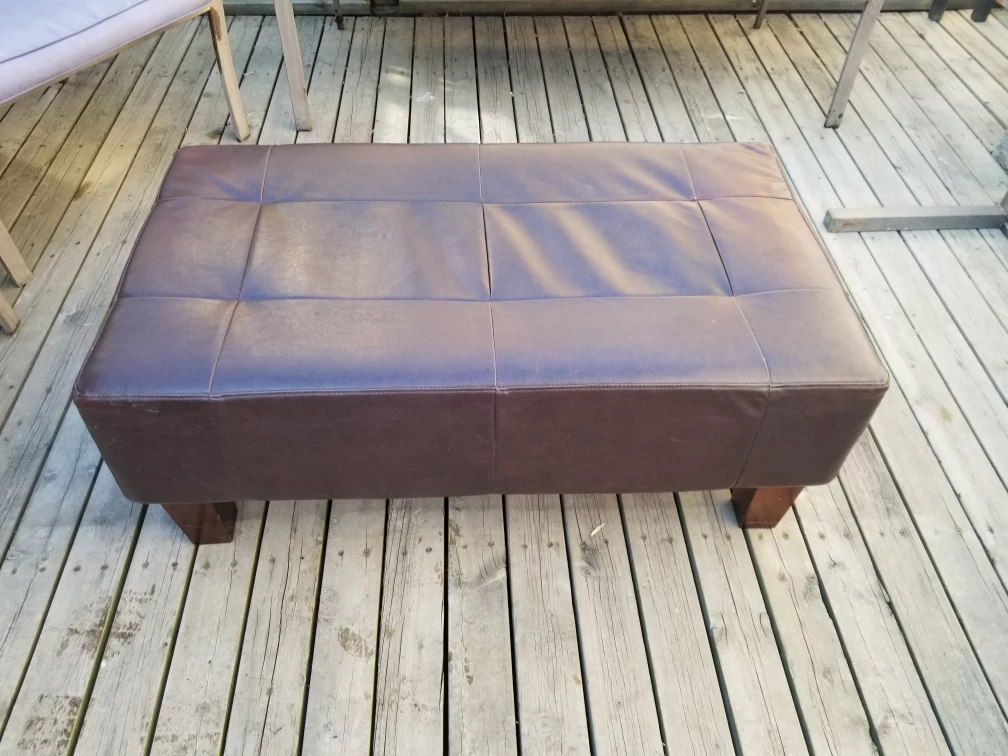 Brown Leather Ottoman Coffee Table