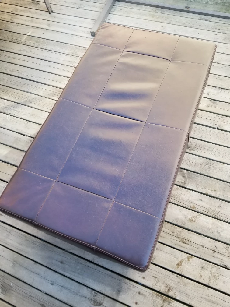 Brown Leather Ottoman Coffee Table - photo 2