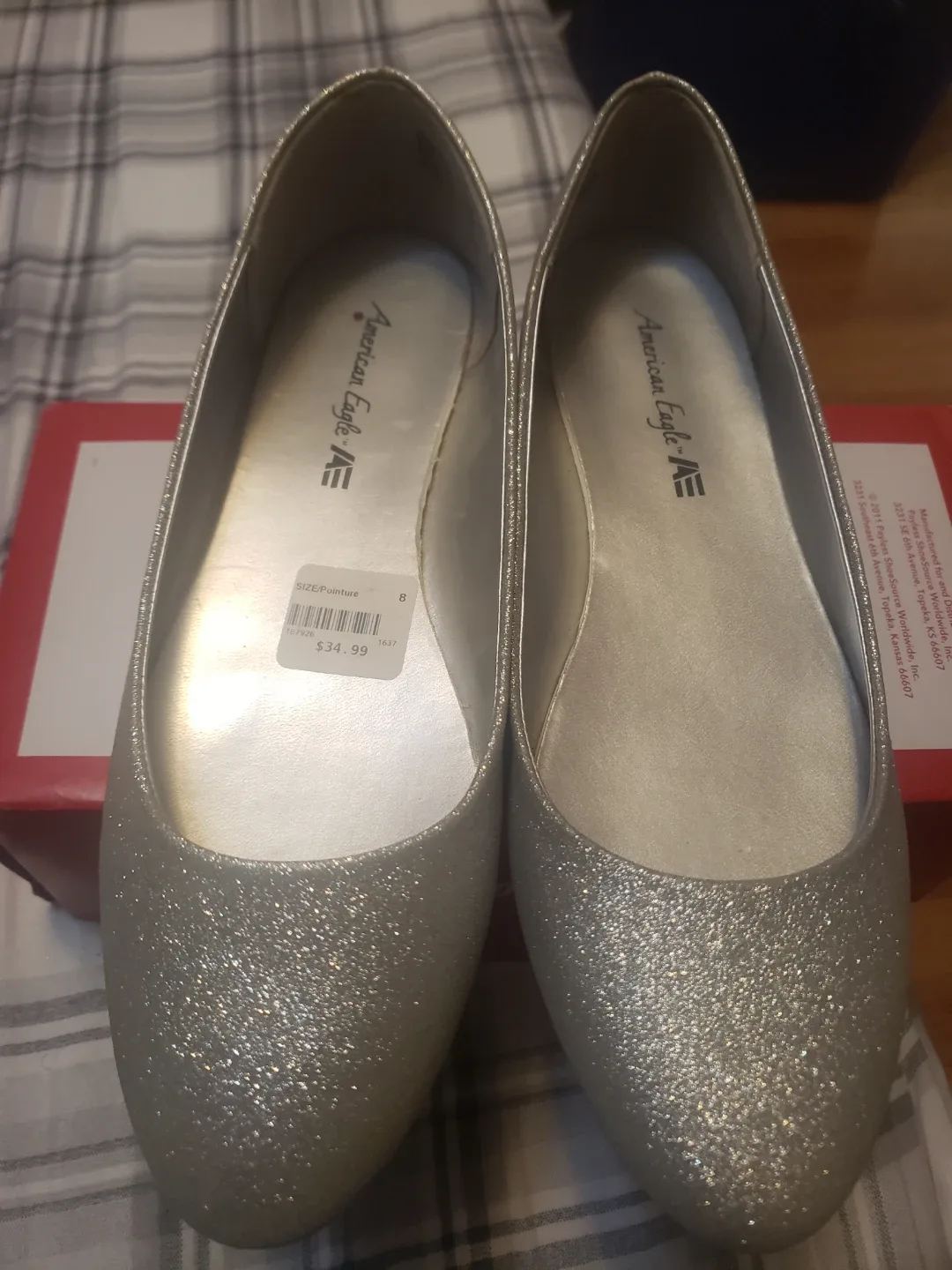 American Eagle Silver Glitter Flats image indicator(2)