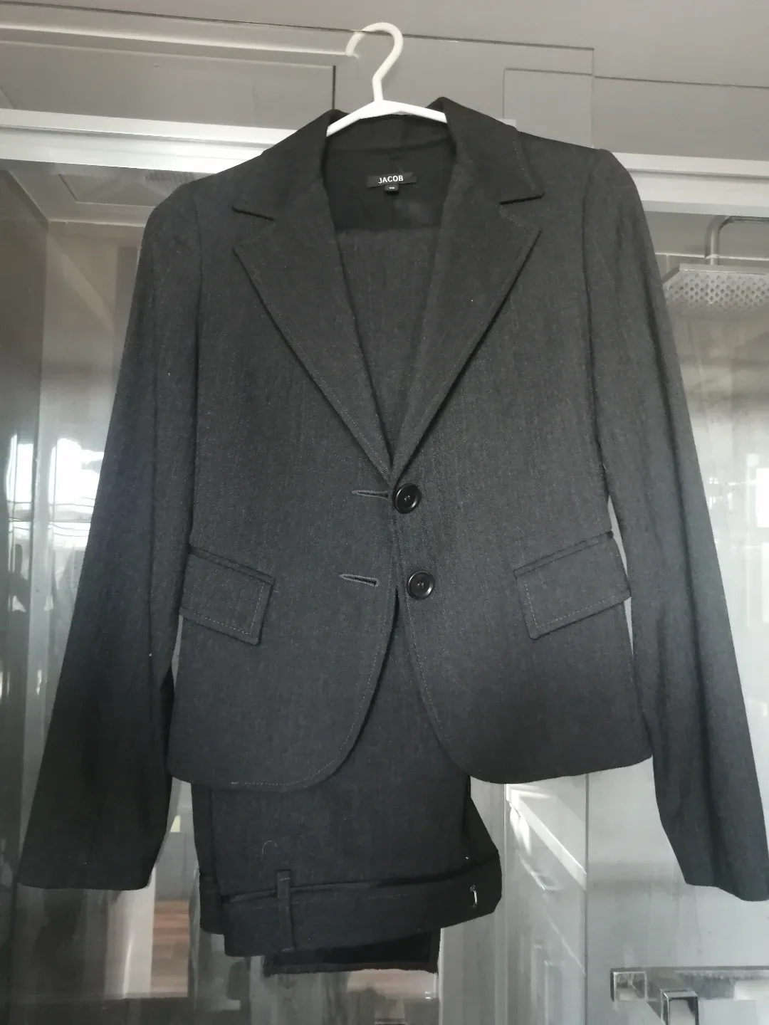 Jacob Dark Grey Women's Petite Pant Suit thumbnail
