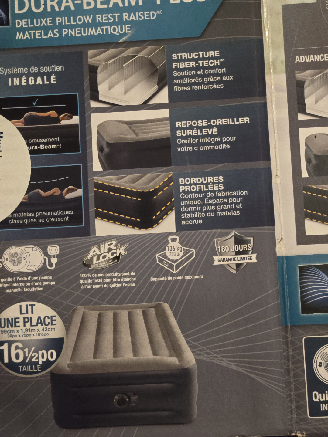 INTEX Dura-Beam Plus Deluxe Pillow Rest Airbed - Twin