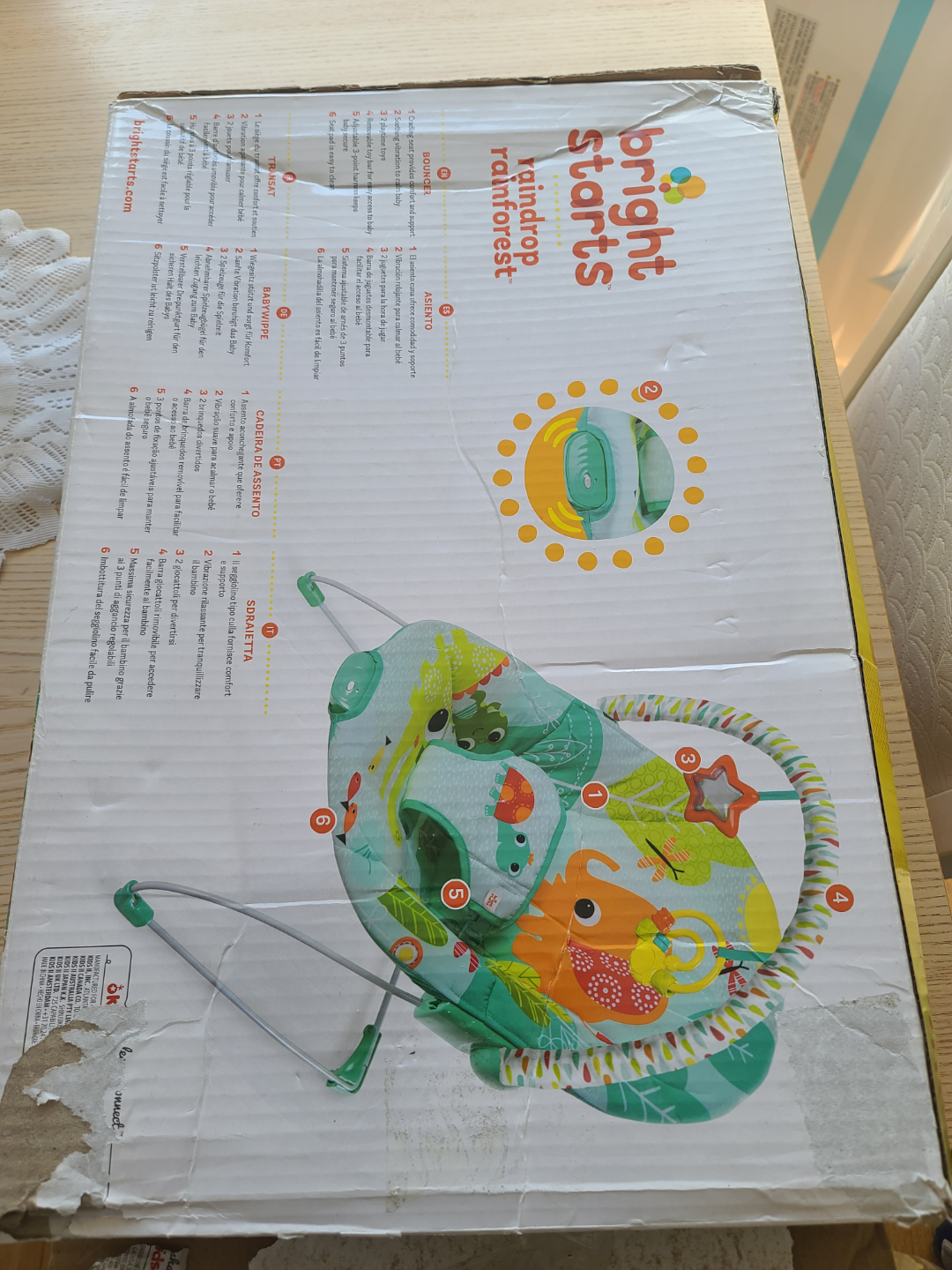 Bright Starts Raindrop Rainforest Baby Bouncer - photo 3