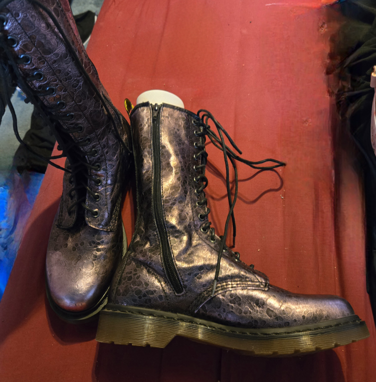 Dr. Martens Metallic Leather Lace-Up Boots - photo 3