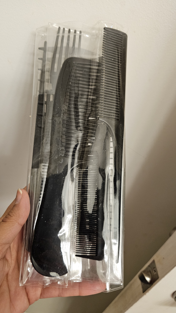 Set of 8 Black styling Hair Combs set in a compact pack - photo 5