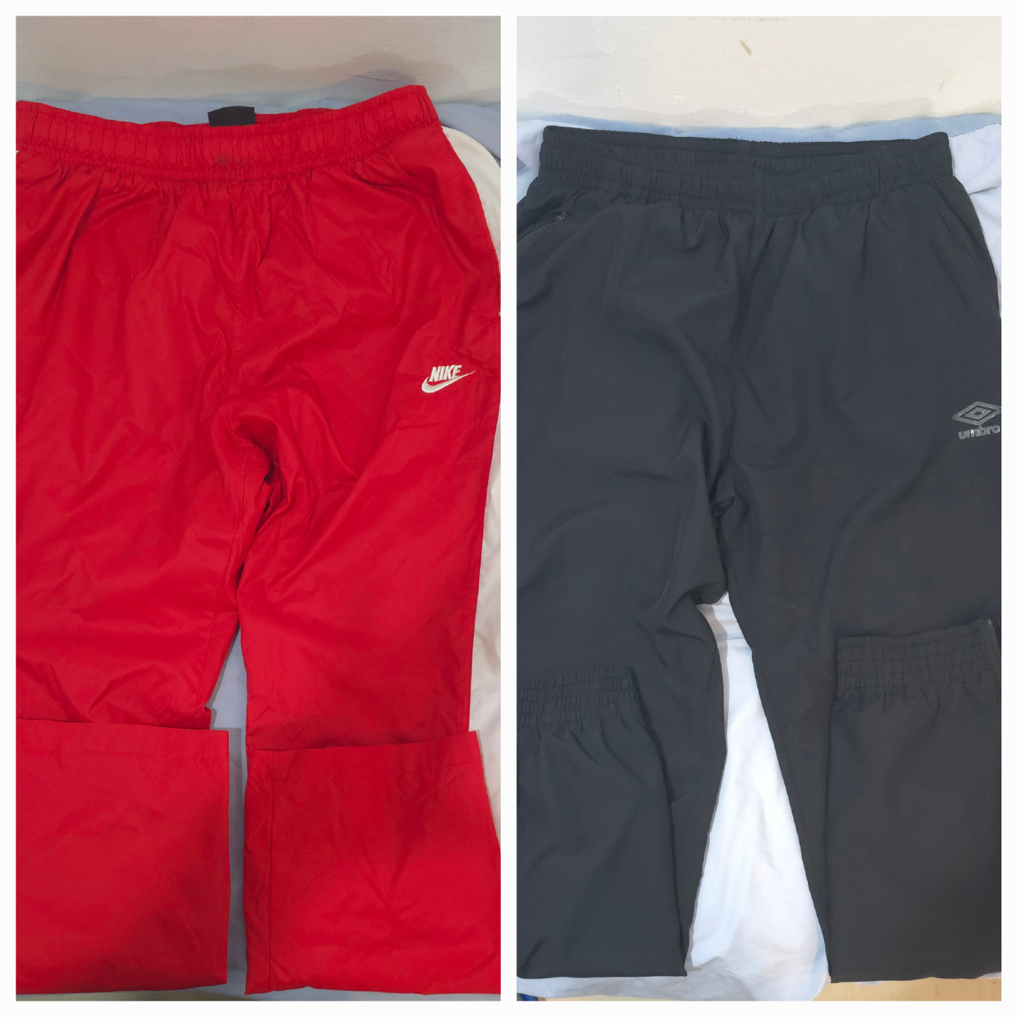 Men's Umbro Black Track Pants Large & Nike track pants Red