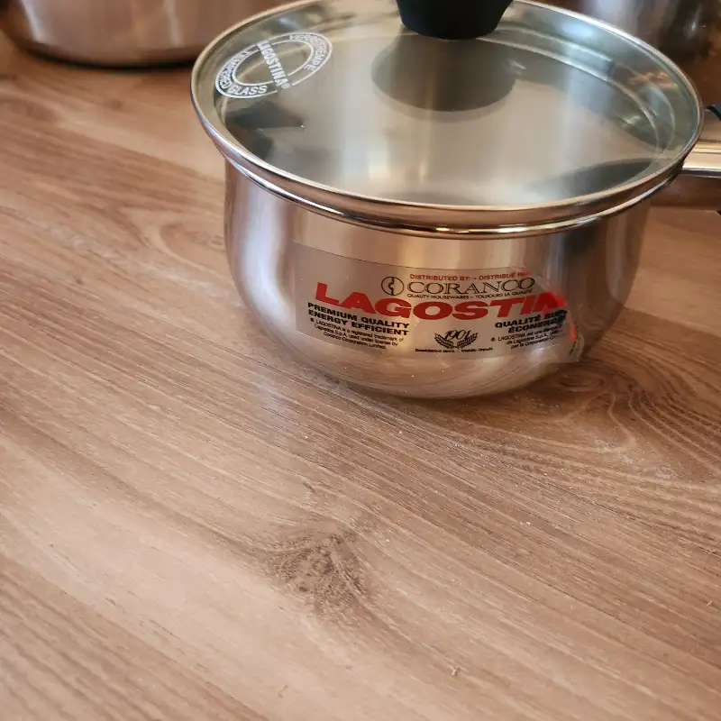 Lagosta 14-Piece Stainless Steel Cookware Set with Glass Lids - photo 2