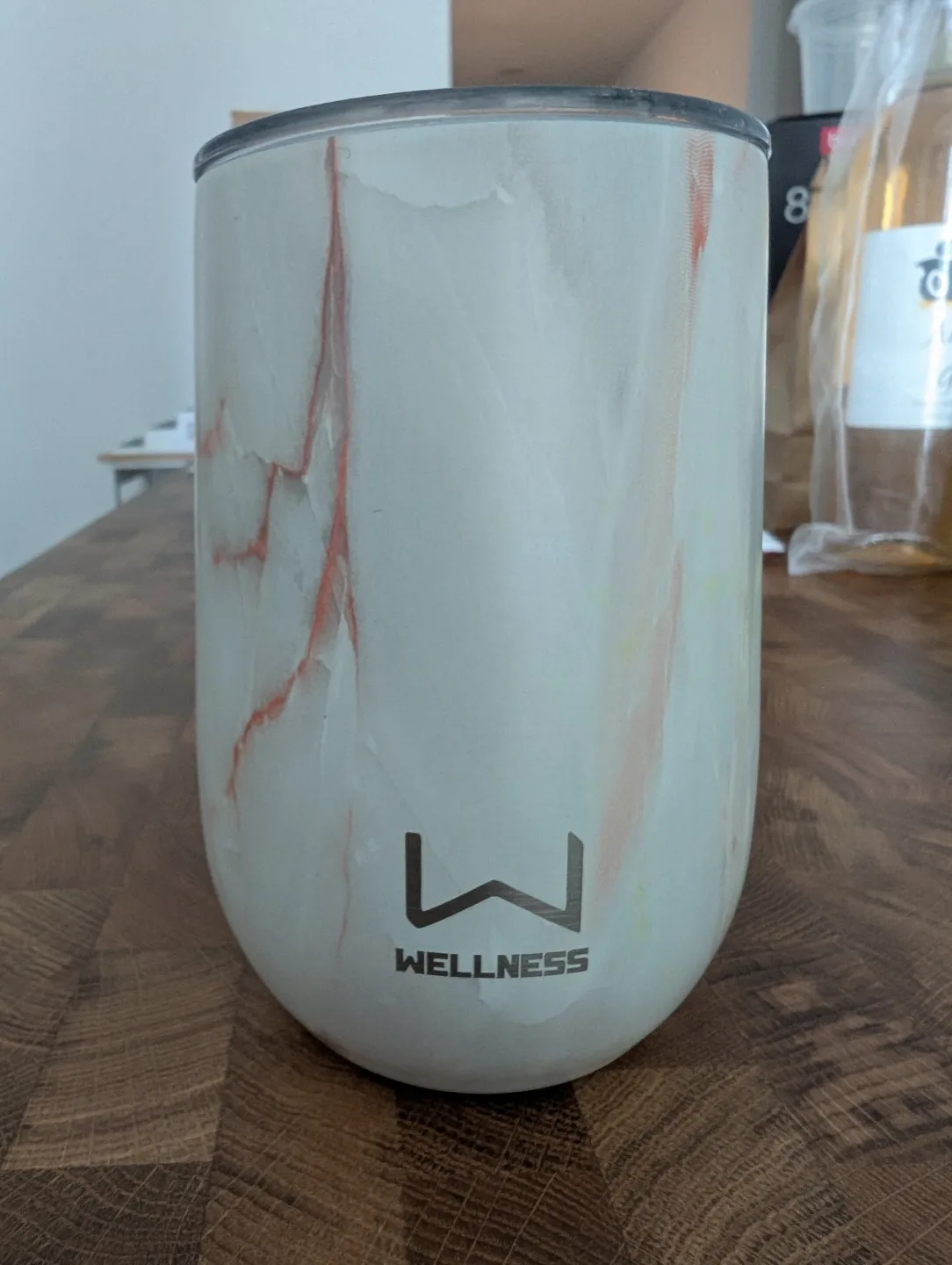 💚 Wellness Double-wall Stainless Steel 14 oz Wine Tumbler thumbnail