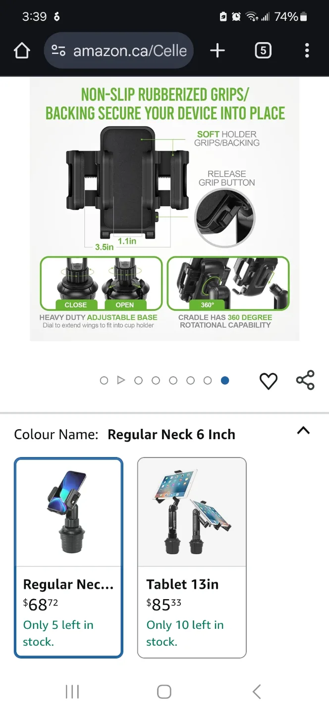 Cellet Smartphone Cup Holder Mount image indicator(3)