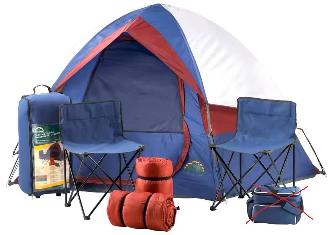 💚 Escort 4-person Camping Tent Combo Sleeping Bags Chairs
