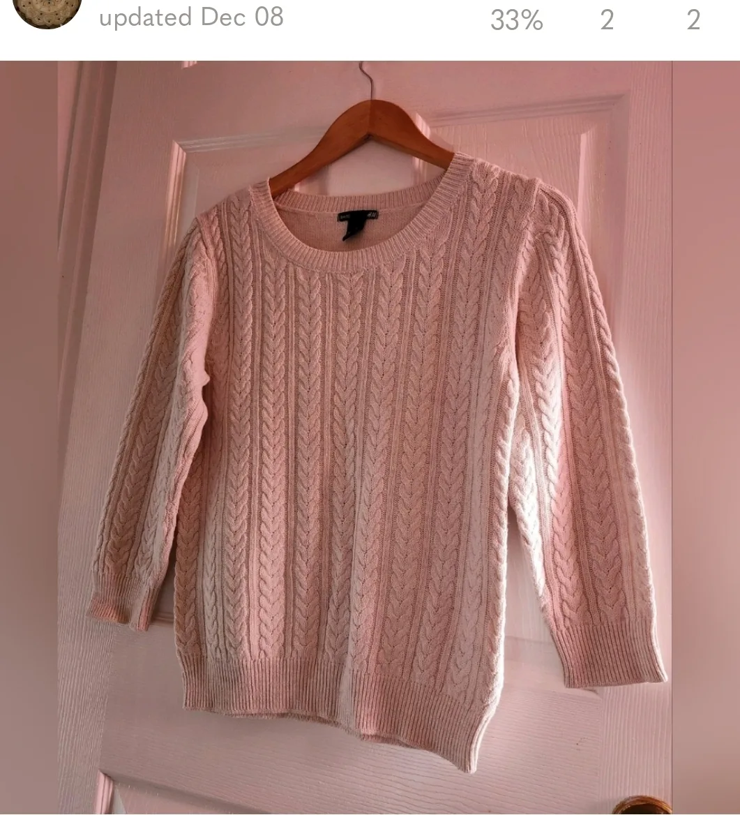 H&M Womens Size Small Cream Cable Knit Sweater thumbnail