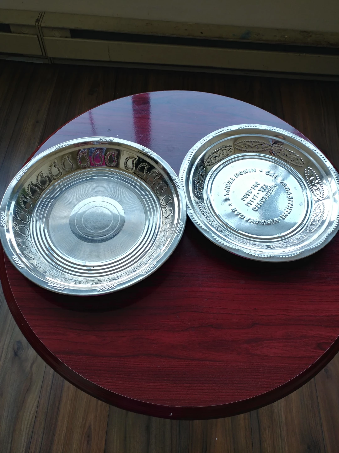 Pair of Engraved Silver-Plated Thalis