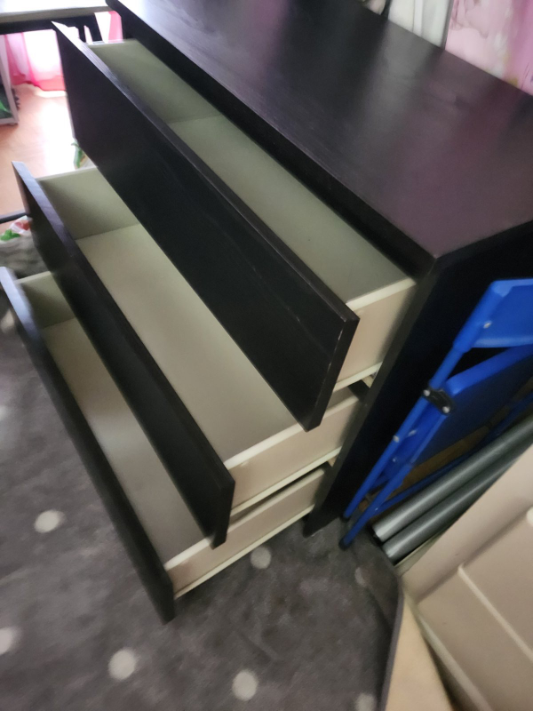 IKEA MALM 3-Drawer Chest - Black-Brown - photo 3