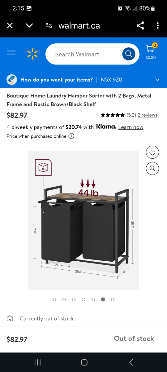 Boutique Home Laundry Sorter with 2 Bags - photo 2