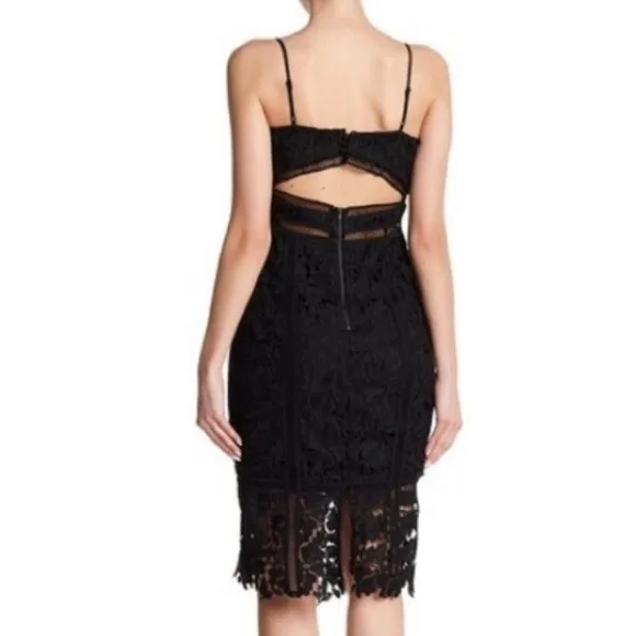 Bardot Womens Botanical Lace Dress Black  image indicator(3)