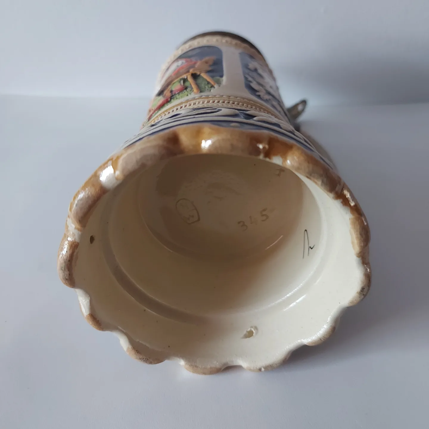 Original Vintage German Beer Stein with Metal Lid image indicator(6)