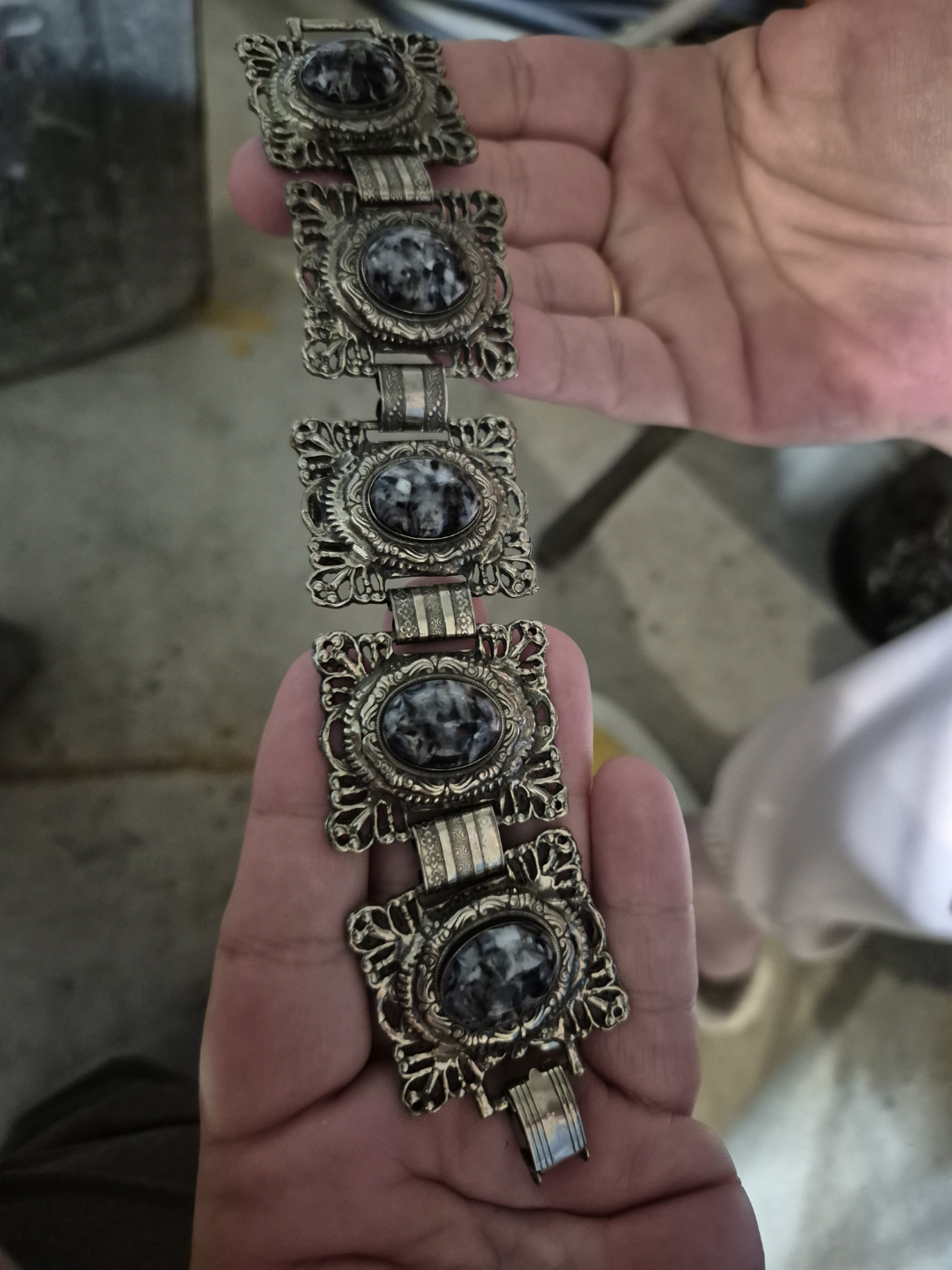 Vintage G. Boller Bracelet with Grey Stones