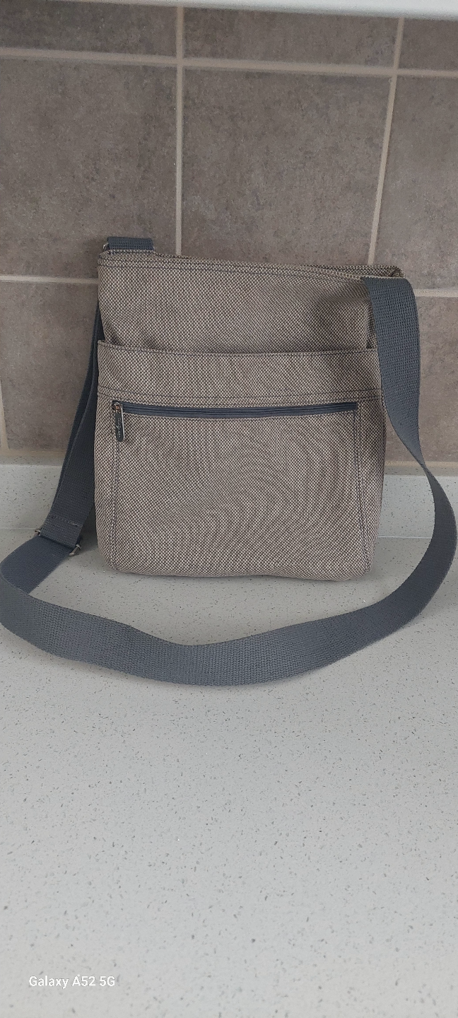 Tan and Grey Crossbody Bag