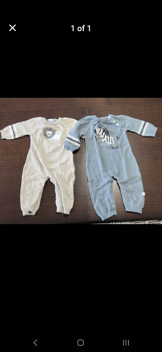 Two Baby Knitted Jumpsuits