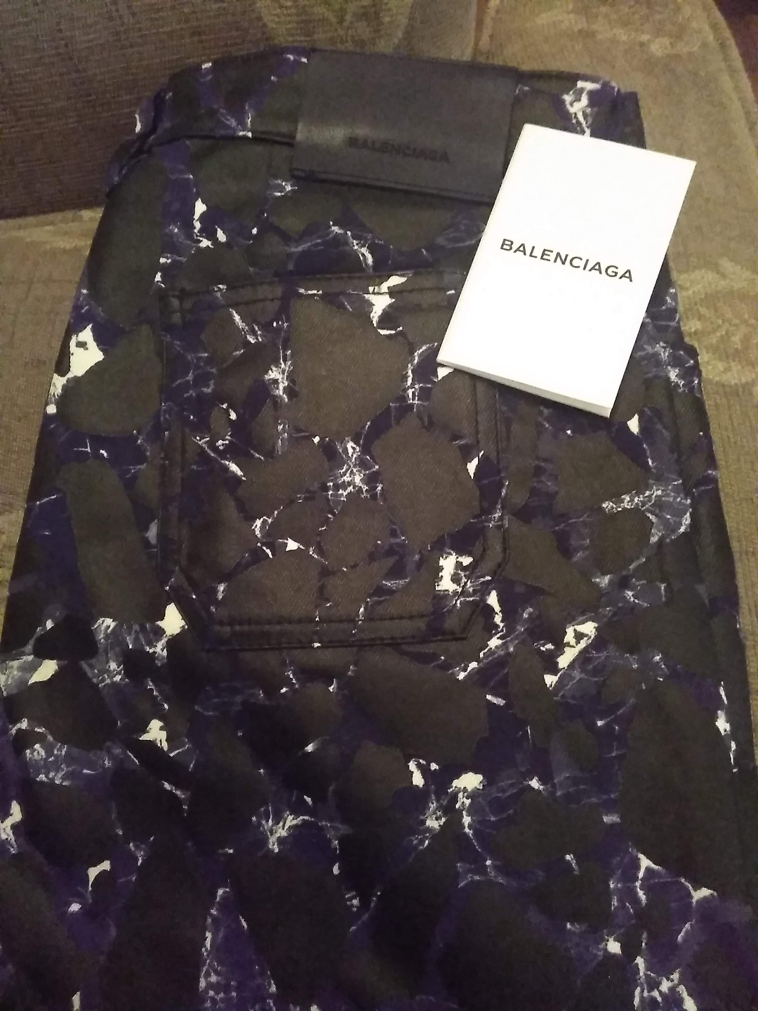 Authentic Balenciaga Size 40 Marble Print Jeans