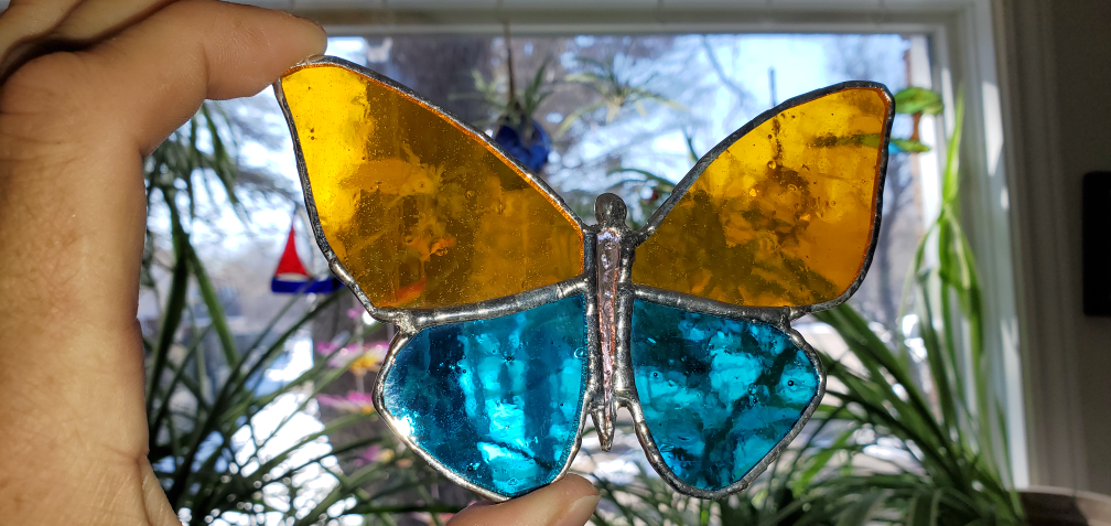 Small Stained Glass Butterfly - photo 2