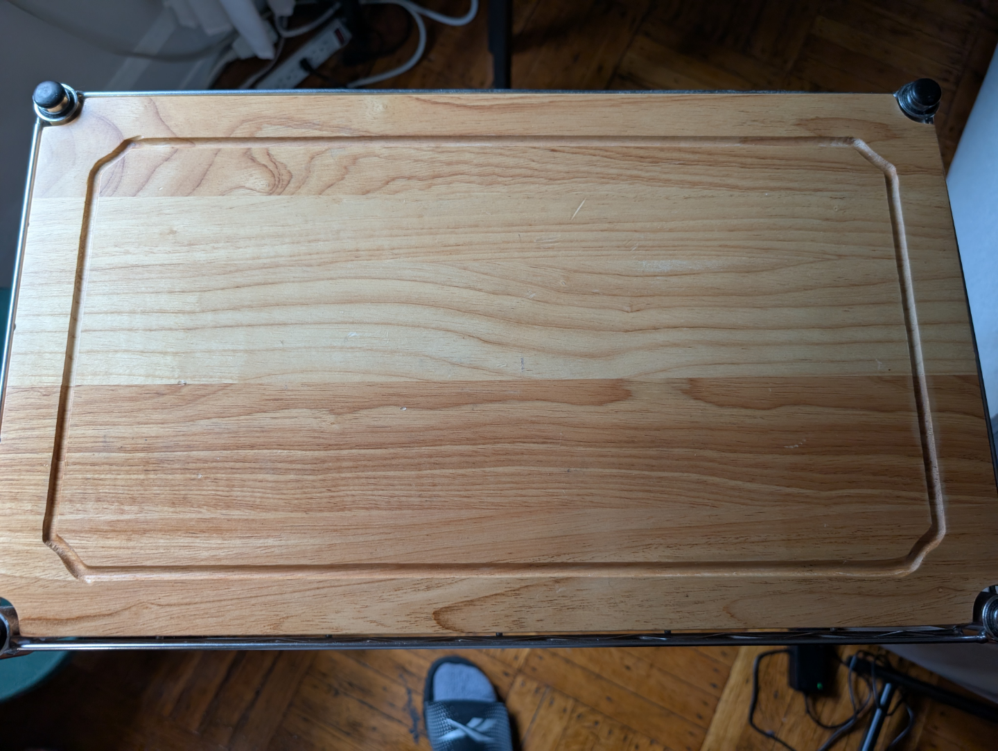Rolling Kitchen Cart with Wooden Top - photo 2